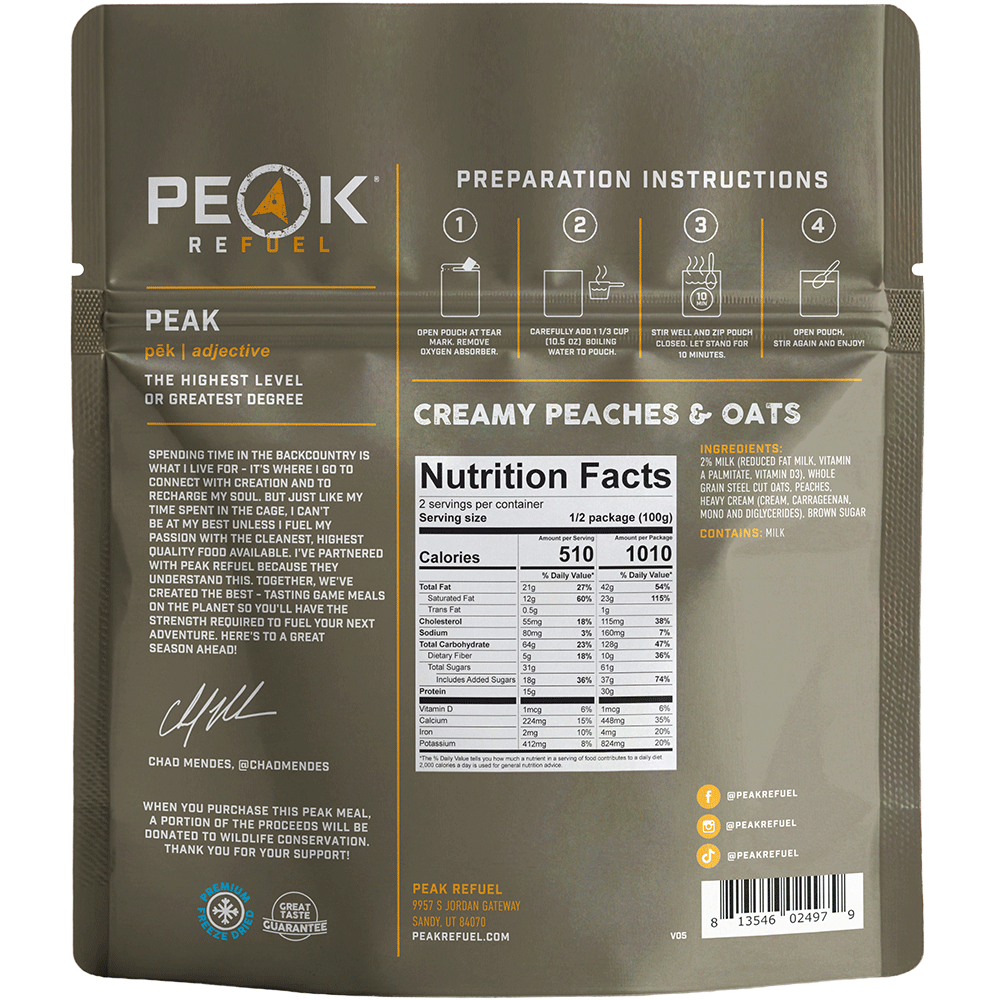 Peaches and Cream Steel Cut Oatmeal